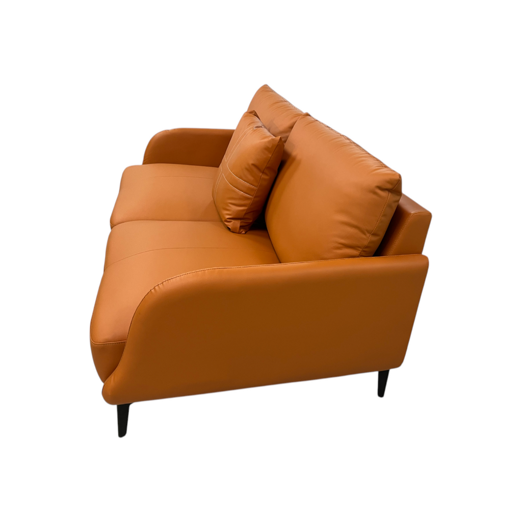 Latitude Run Orange Genuine Leather Standard Sofa Cushion Loveseat