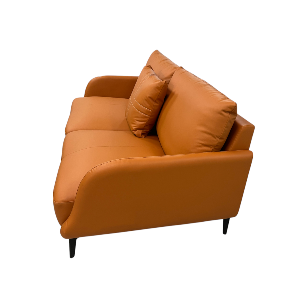 Latitude Run Orange Genuine Leather Standard Sofa Cushion Loveseat