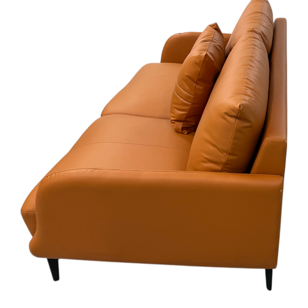 Latitude Run Orange Genuine Leather Standard Sofa Cushion Loveseat