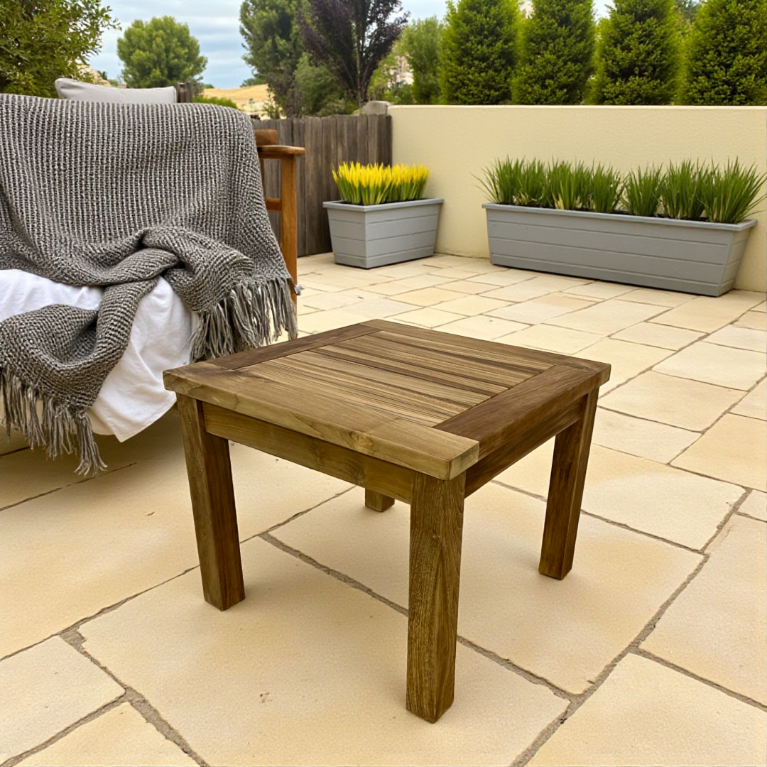 Latitude Run Teak Wood End Table