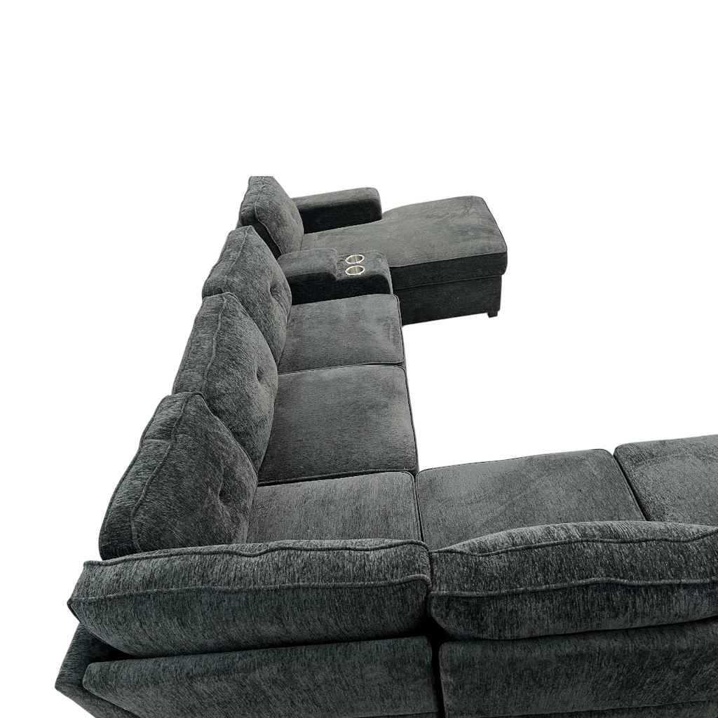 Latitude Run U-Shaped Sectional Sofa Bed Pull Out Sleeper Couch With Storage Chaise