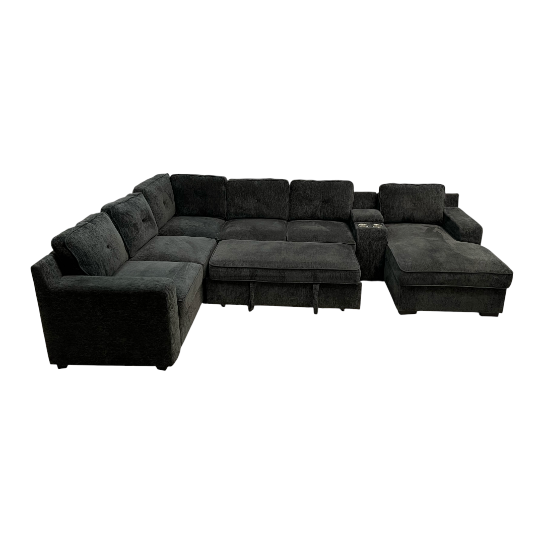 Latitude Run U-Shaped Sectional Sofa Bed Pull Out Sleeper Couch With Storage Chaise