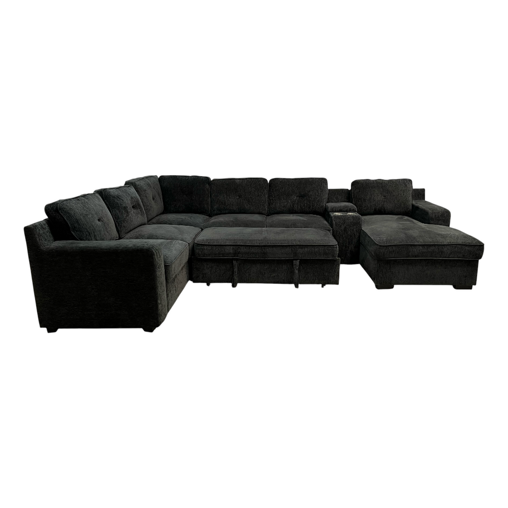 Latitude Run U-Shaped Sectional Sofa Bed Pull Out Sleeper Couch With Storage Chaise