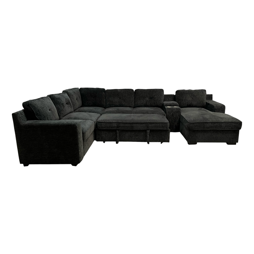 Latitude Run U-Shaped Sectional Sofa Bed Pull Out Sleeper Couch With Storage Chaise