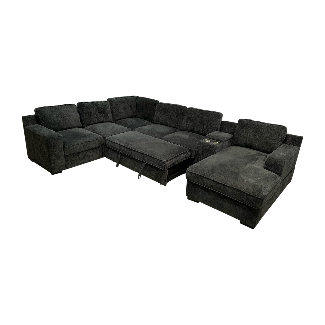 Latitude Run U-Shaped Sectional Sofa Bed Pull Out Sleeper Couch With Storage Chaise