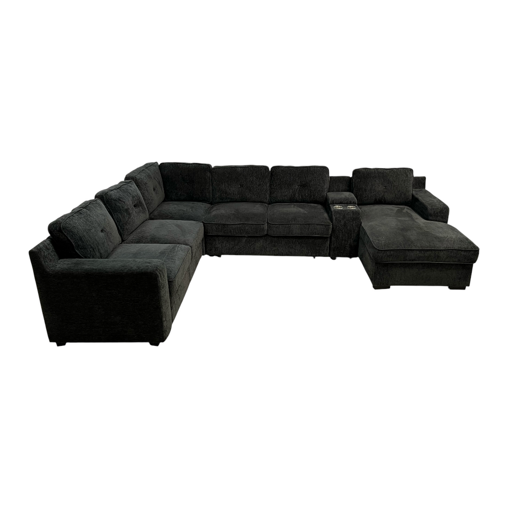 Latitude Run U-Shaped Sectional Sofa Bed Pull Out Sleeper Couch With Storage Chaise