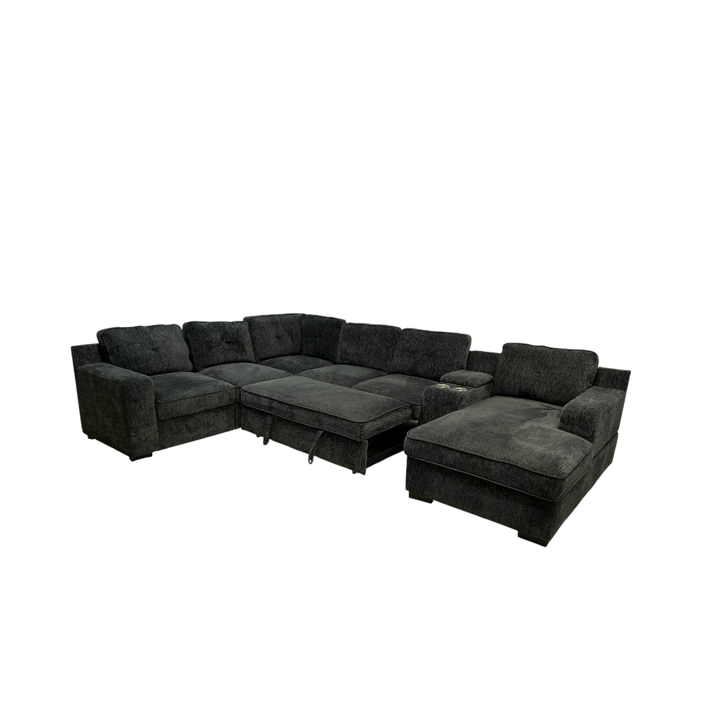 Latitude Run U-Shaped Sectional Sofa Bed Pull Out Sleeper Couch With Storage Chaise