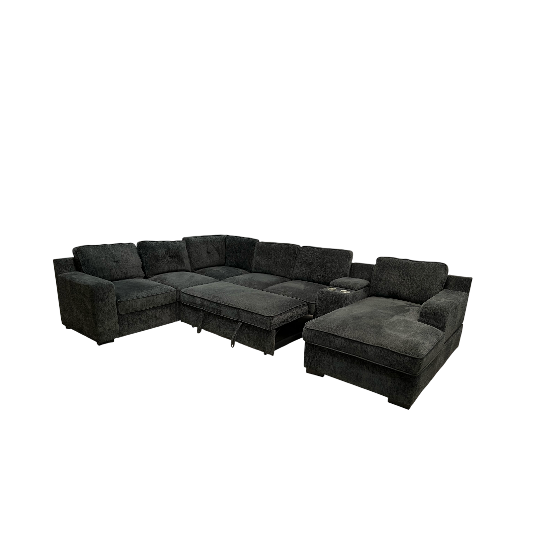 Latitude Run U-Shaped Sectional Sofa Bed Pull Out Sleeper Couch With Storage Chaise