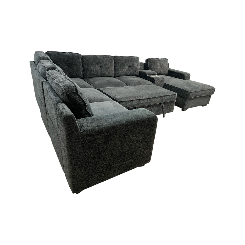 Latitude Run U-Shaped Sectional Sofa Bed Pull Out Sleeper Couch With Storage Chaise