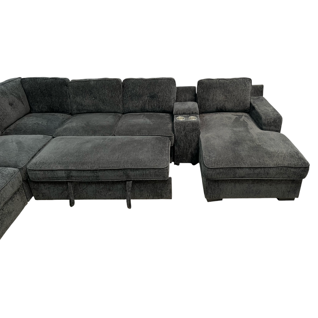 Latitude Run U-Shaped Sectional Sofa Bed Pull Out Sleeper Couch With Storage Chaise