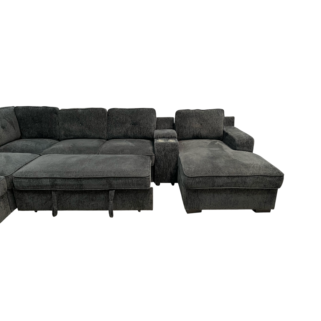 Latitude Run U-Shaped Sectional Sofa Bed Pull Out Sleeper Couch With Storage Chaise