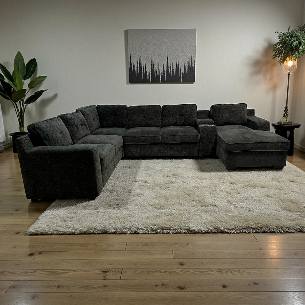 Latitude Run U-Shaped Sectional Sofa Bed Pull Out Sleeper Couch With Storage Chaise