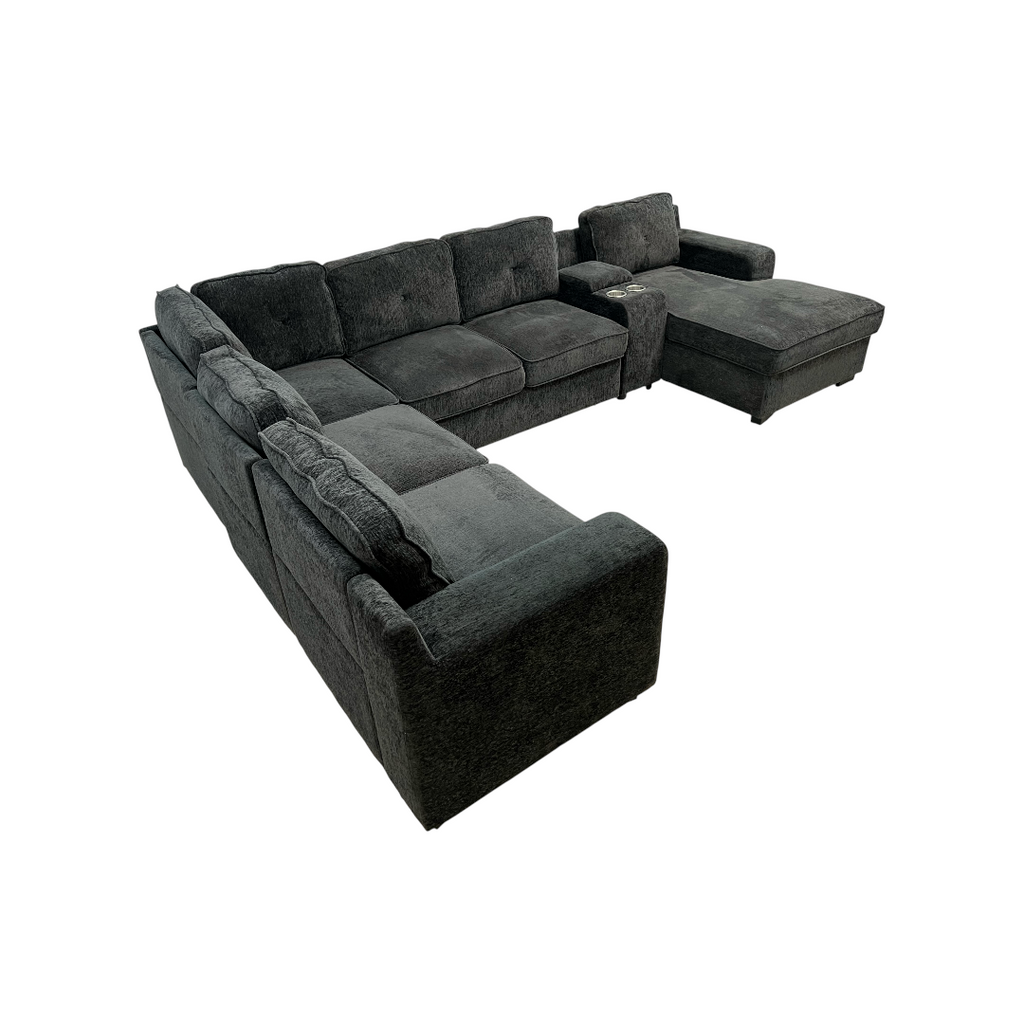 Latitude Run U-Shaped Sectional Sofa Bed Pull Out Sleeper Couch With Storage Chaise