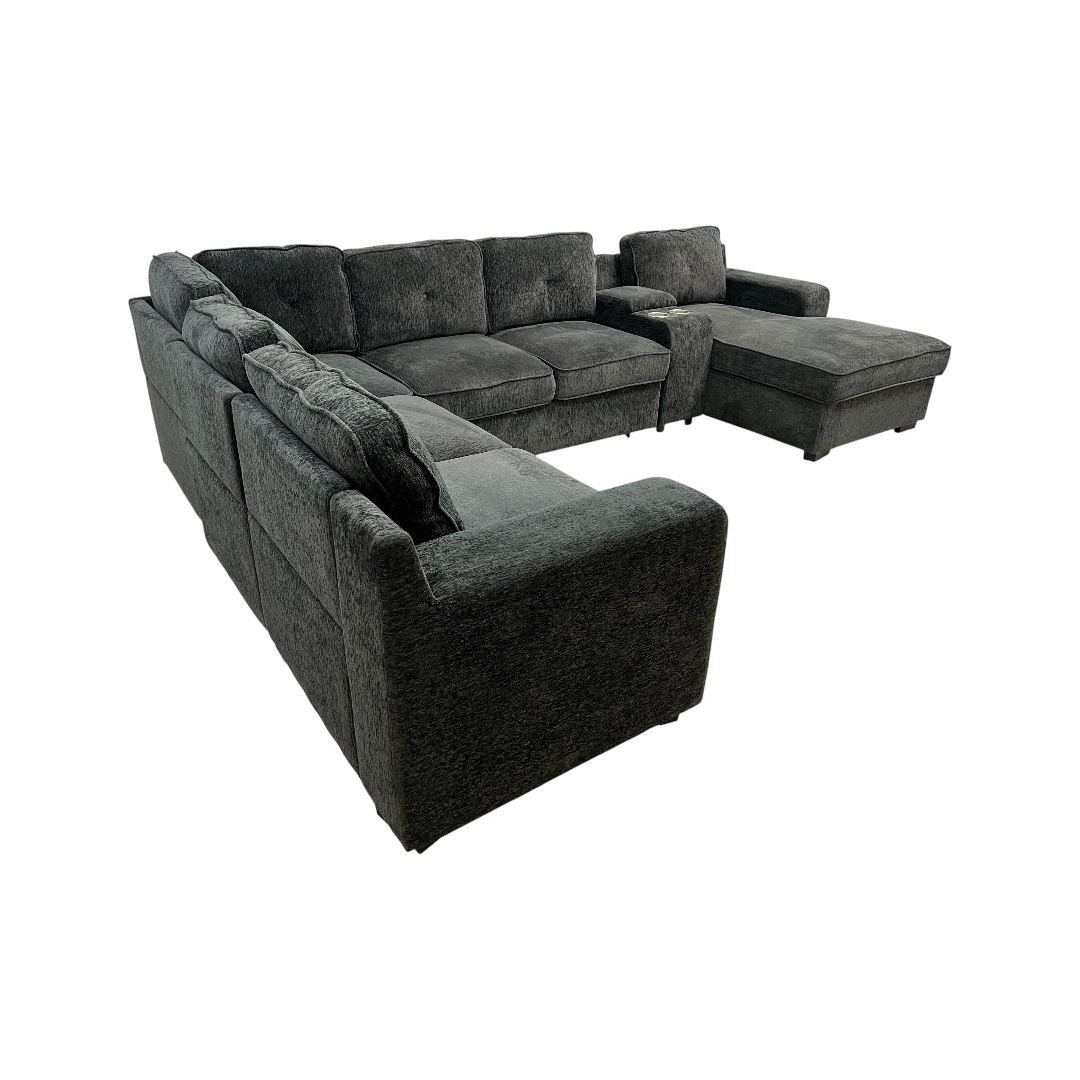 Latitude Run U-Shaped Sectional Sofa Bed Pull Out Sleeper Couch With Storage Chaise