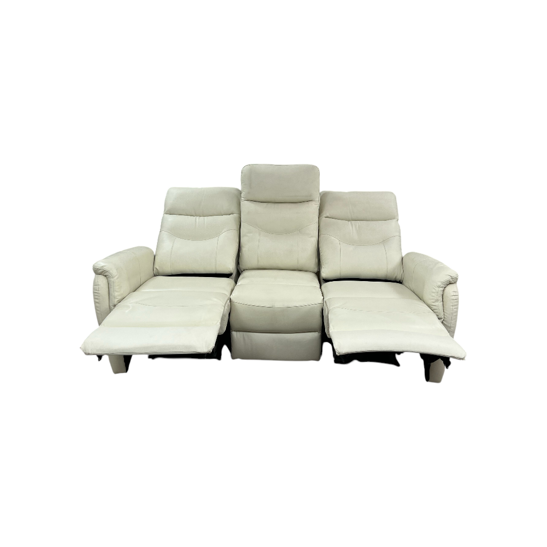 Latitude Run Viradis Genuine Leather Zero Clearance Recliner Power Reclining Sofa With USB Port, Modern 3 Seater Recliner Couch