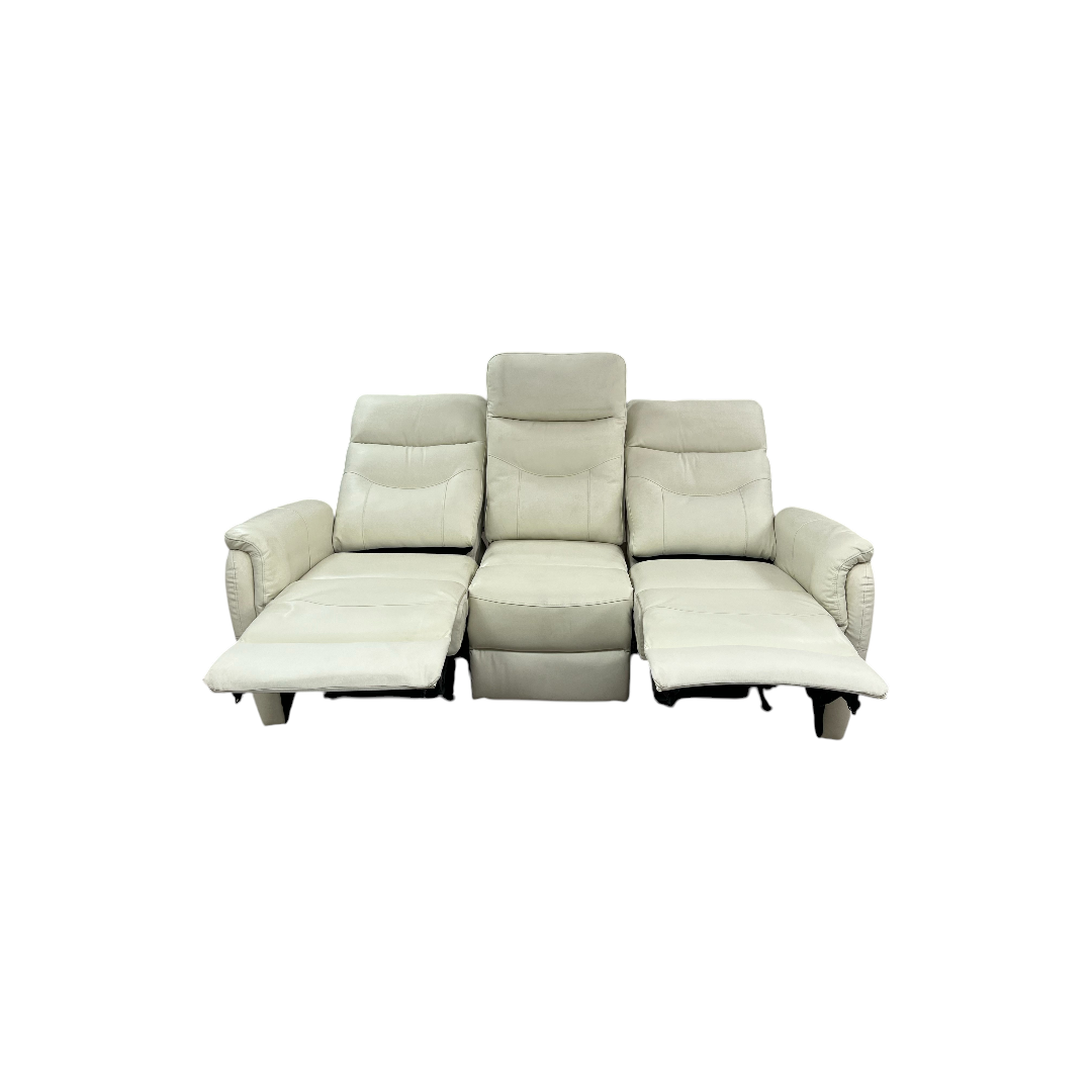 Latitude Run Viradis Genuine Leather Zero Clearance Recliner Power Reclining Sofa With USB Port, Modern 3 Seater Recliner Couch