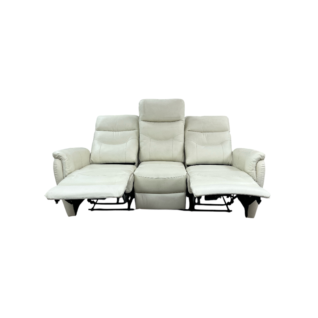 Latitude Run Viradis Genuine Leather Zero Clearance Recliner Power Reclining Sofa With USB Port, Modern 3 Seater Recliner Couch