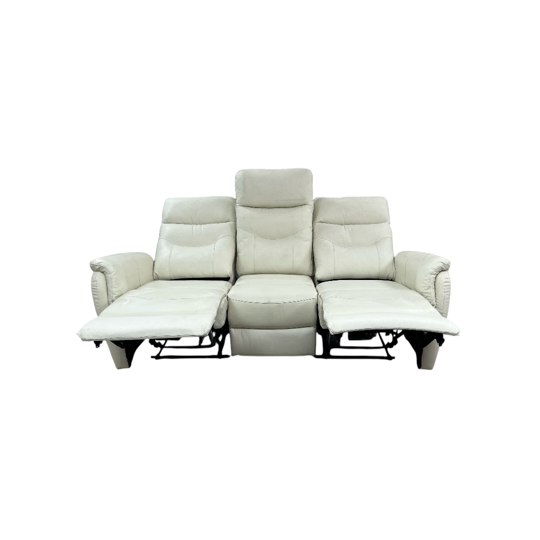 Latitude Run Viradis Genuine Leather Zero Clearance Recliner Power Reclining Sofa With USB Port, Modern 3 Seater Recliner Couch