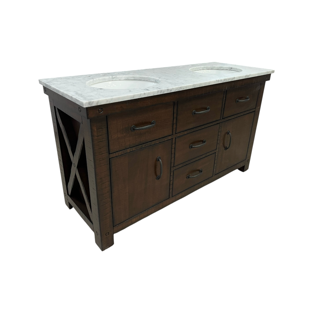 Laurel Foundry Modern Farmhouse Oxon Hill 60'' Double Bathroom Vanity with Top