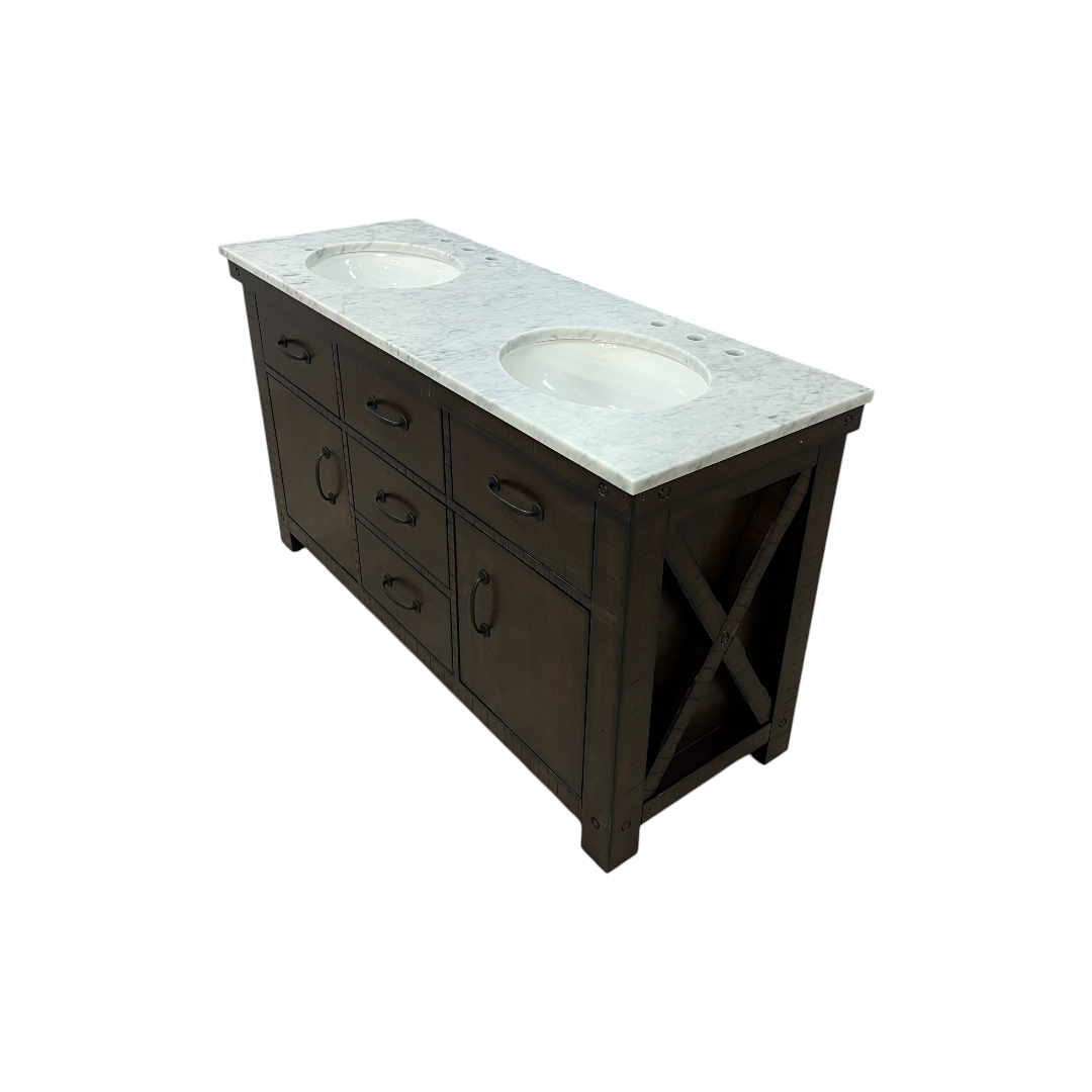 Laurel Foundry Modern Farmhouse Oxon Hill 60'' Double Bathroom Vanity with Top