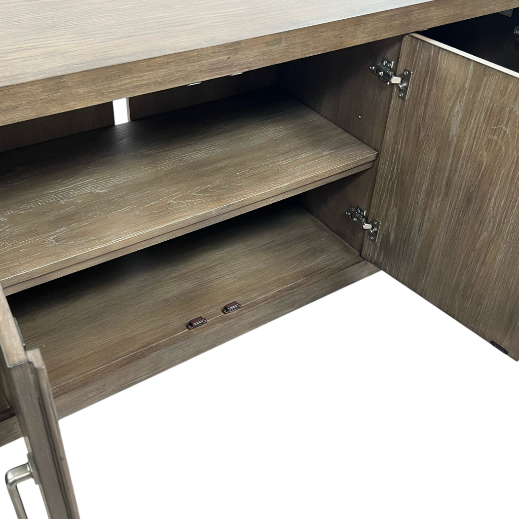 Liberty Furniture South Bend Contemporary 82 Inch TV Console with Adjustable Shelves