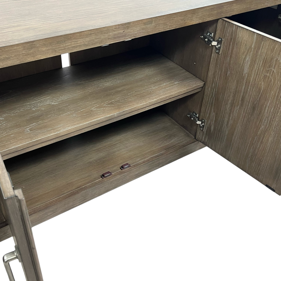 Liberty Furniture South Bend Contemporary 82 Inch TV Console with Adjustable Shelves