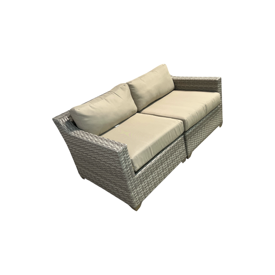 Living Source International Outdoor Wicker Loveseat with Cushion in Espresso