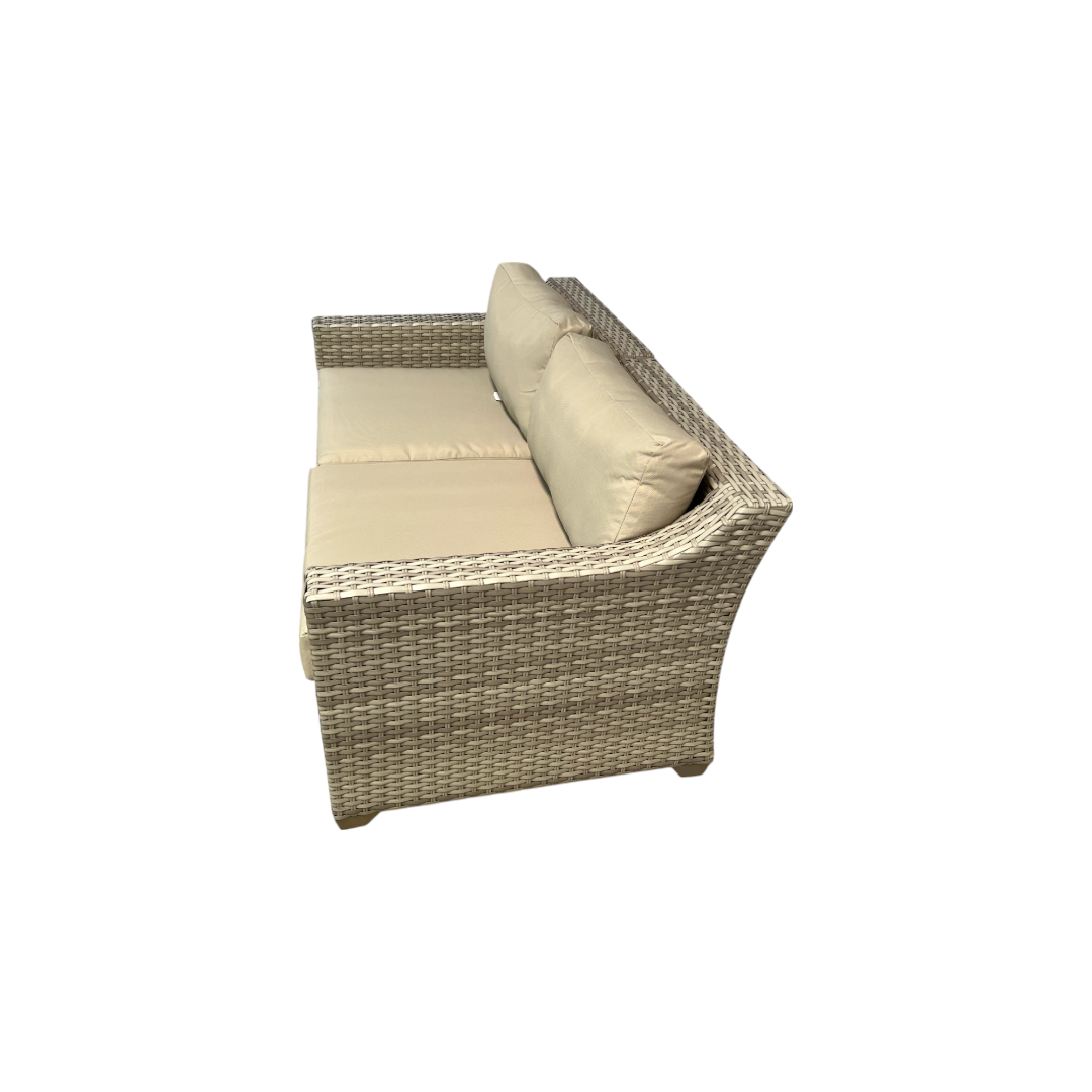 Living Source International Outdoor Wicker Loveseat with Cushion in Espresso