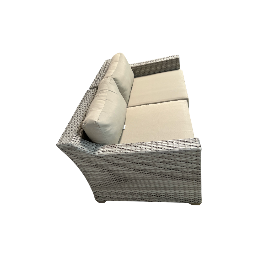 Living Source International Outdoor Wicker Loveseat with Cushion in Espresso