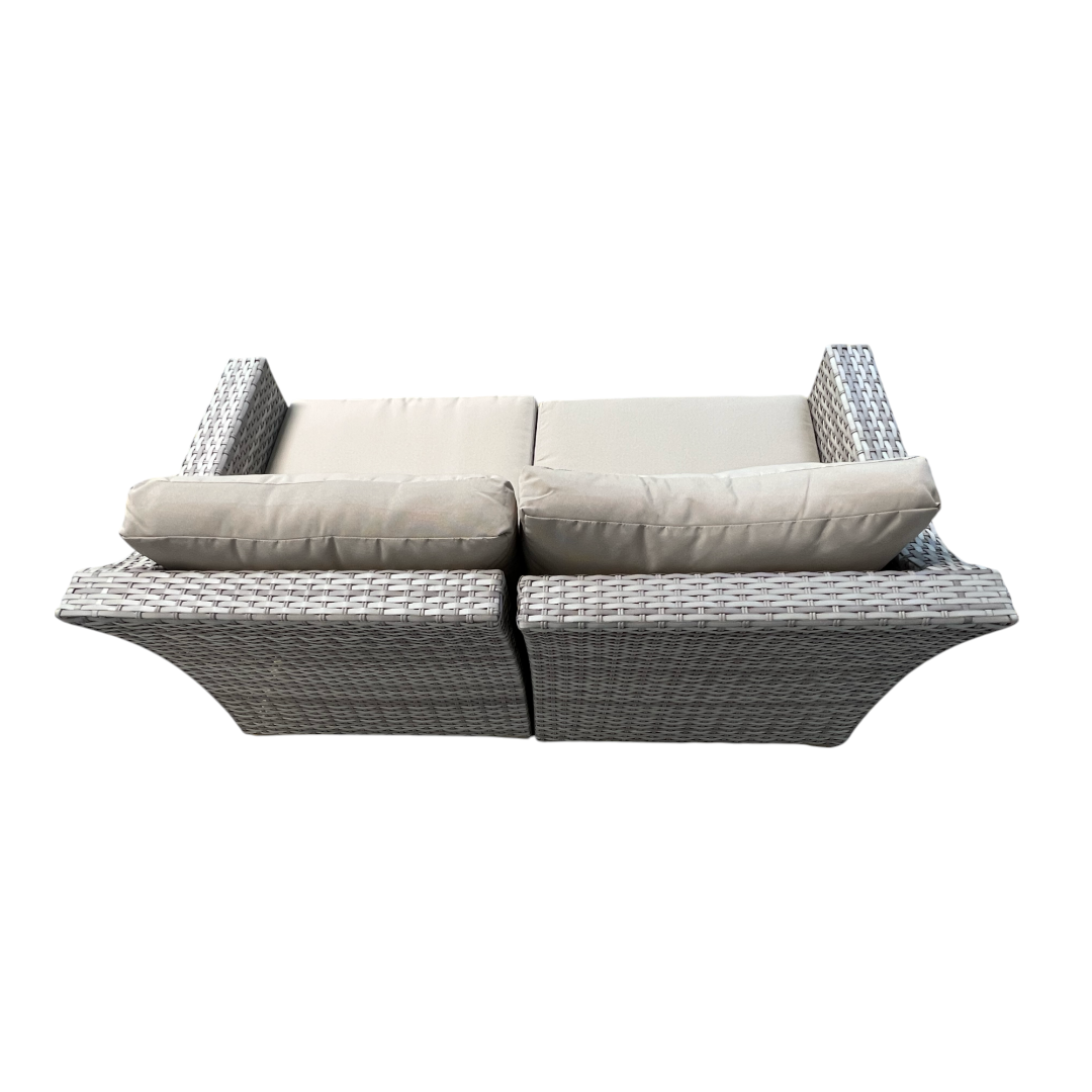 Living Source International Outdoor Wicker Loveseat with Cushion in Espresso