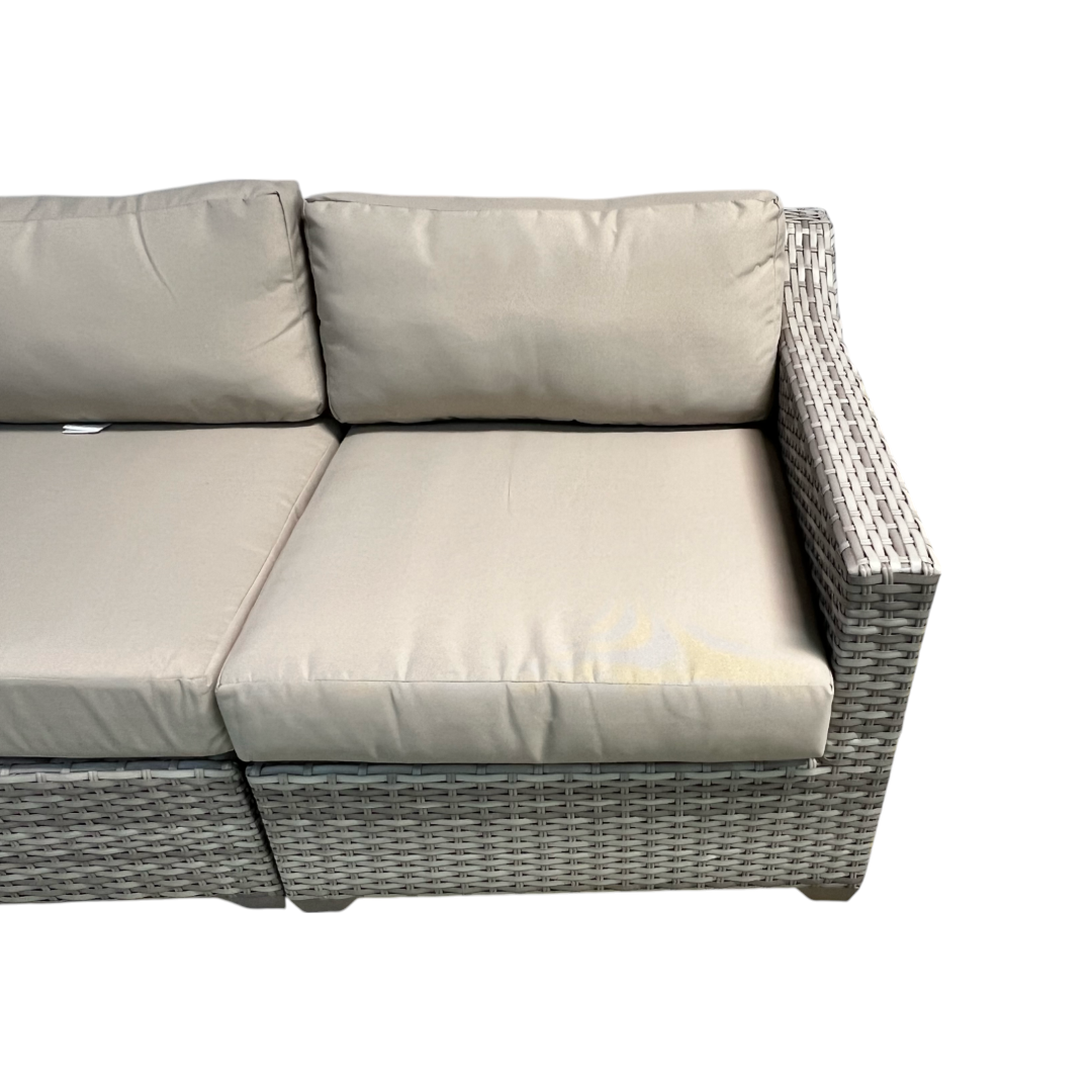 Living Source International Outdoor Wicker Loveseat with Cushion in Espresso