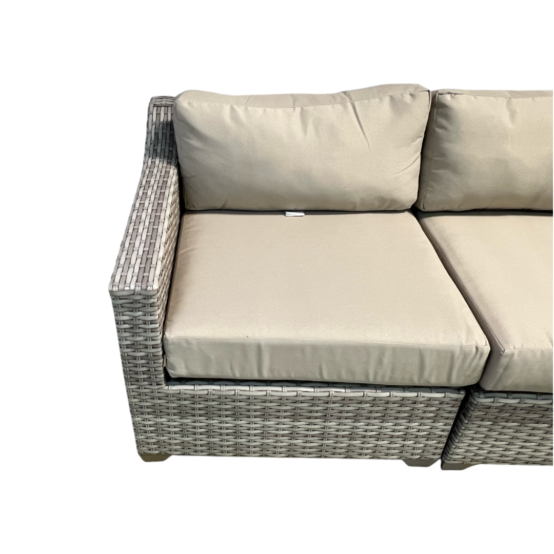 Living Source International Outdoor Wicker Loveseat with Cushion in Espresso