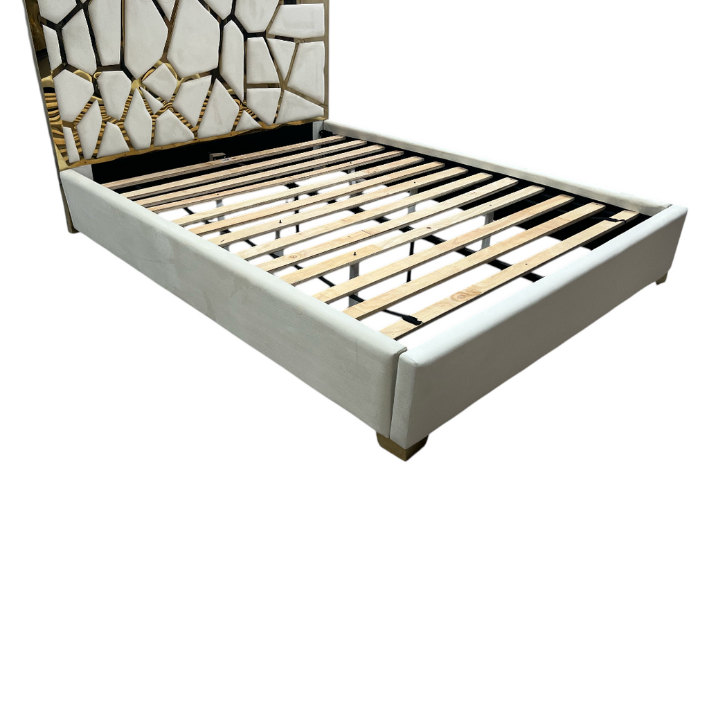 Mercer41 Upholstered Metal Platform Queen Bed