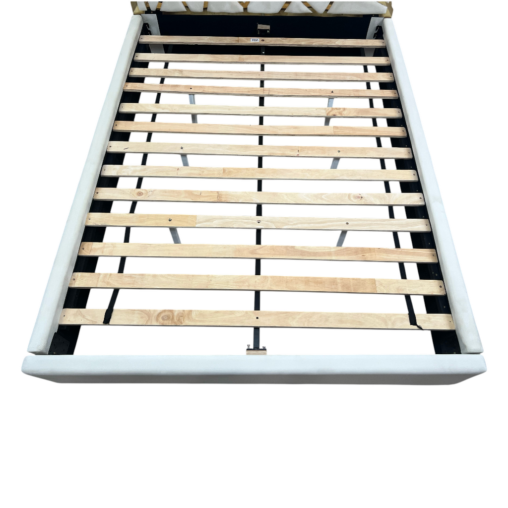 Mercer41 Upholstered Metal Platform Queen Bed