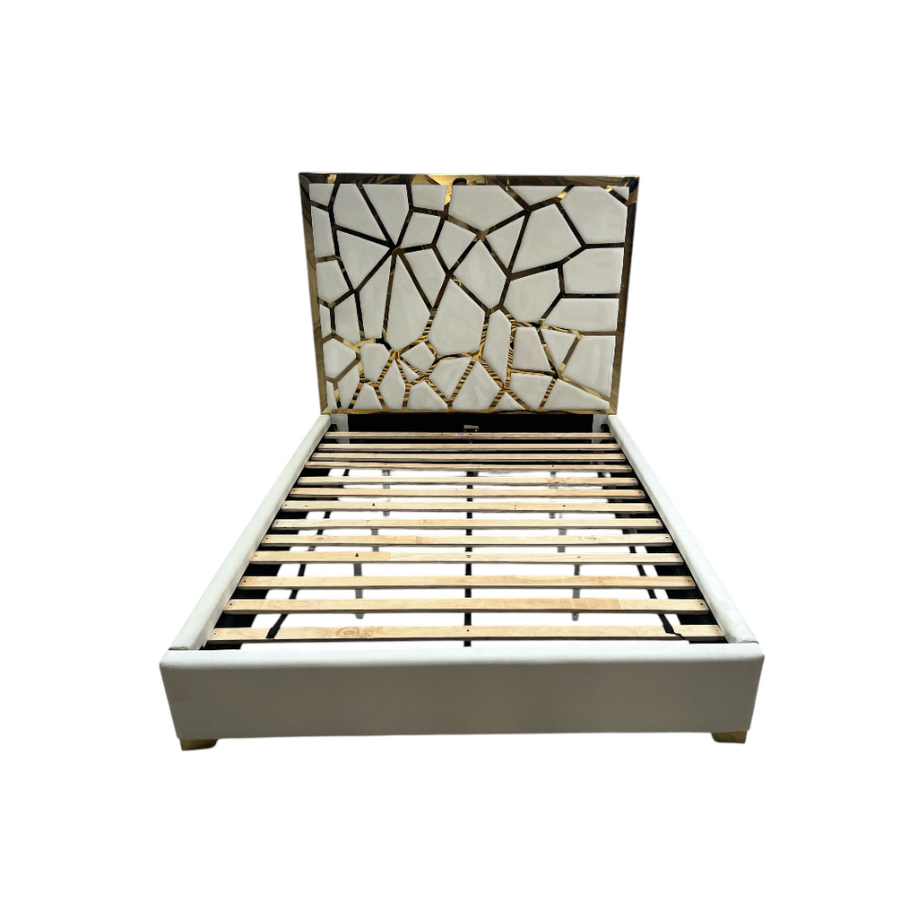 Mercer41 Upholstered Metal Platform Queen Bed