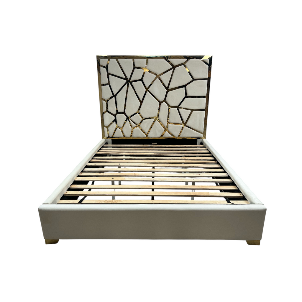 Mercer41 Upholstered Metal Platform Queen Bed