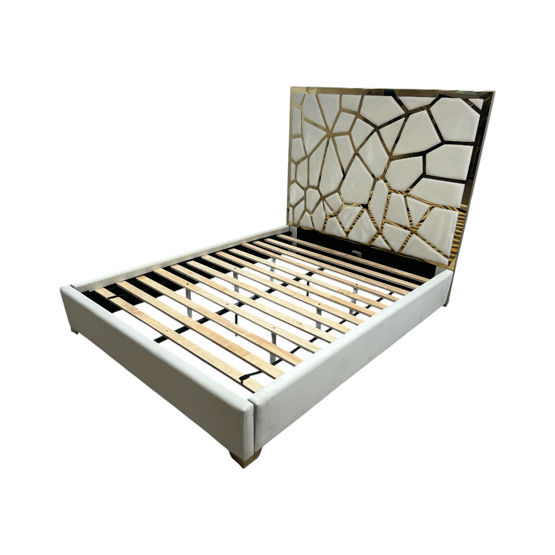 Mercer41 Upholstered Metal Platform Queen Bed