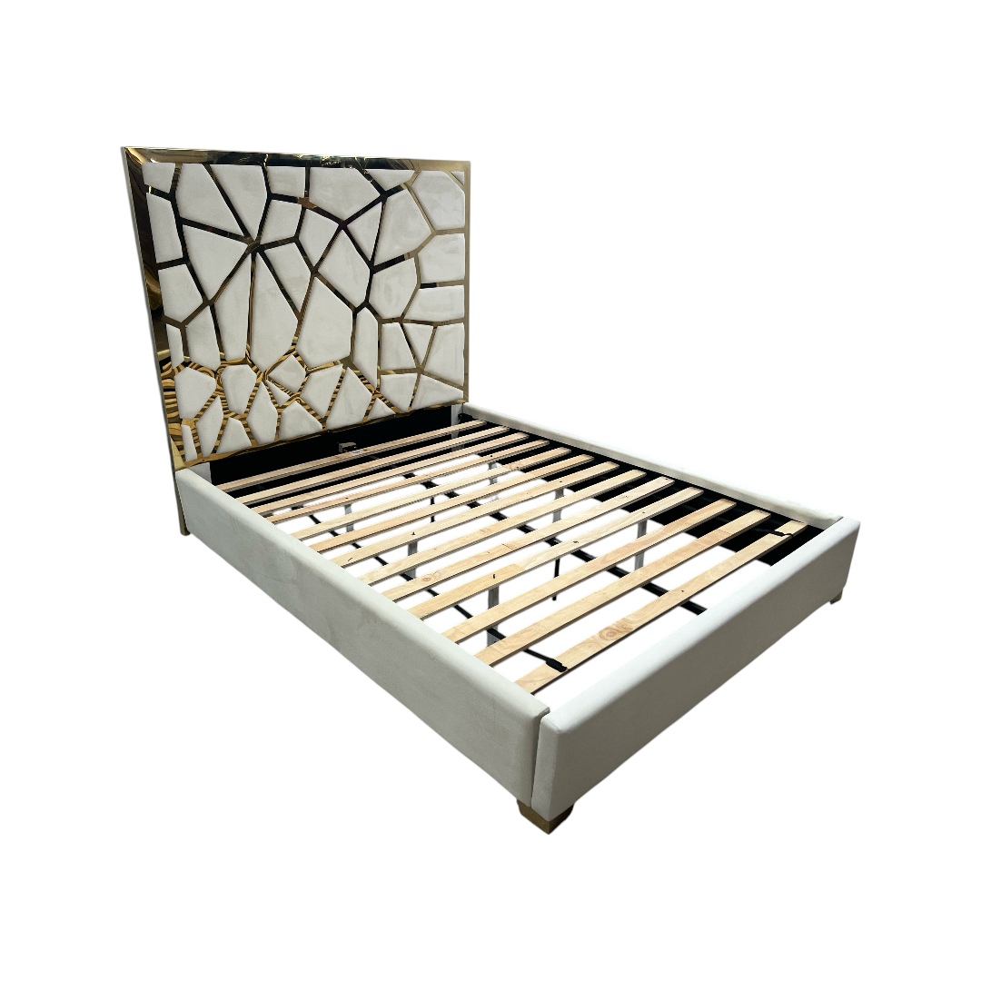 Mercer41 Upholstered Metal Platform Queen Bed