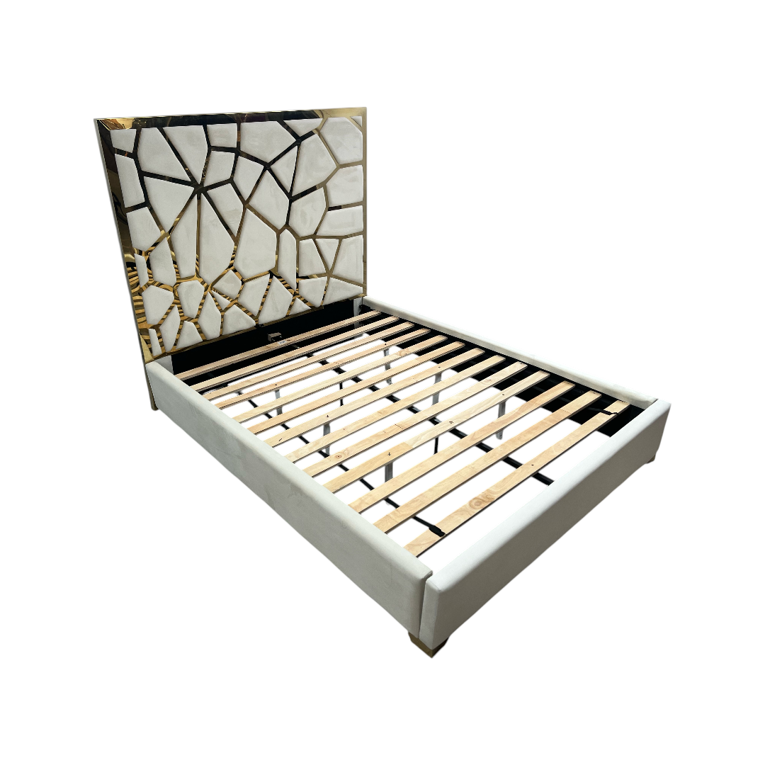 Mercer41 Upholstered Metal Platform Queen Bed