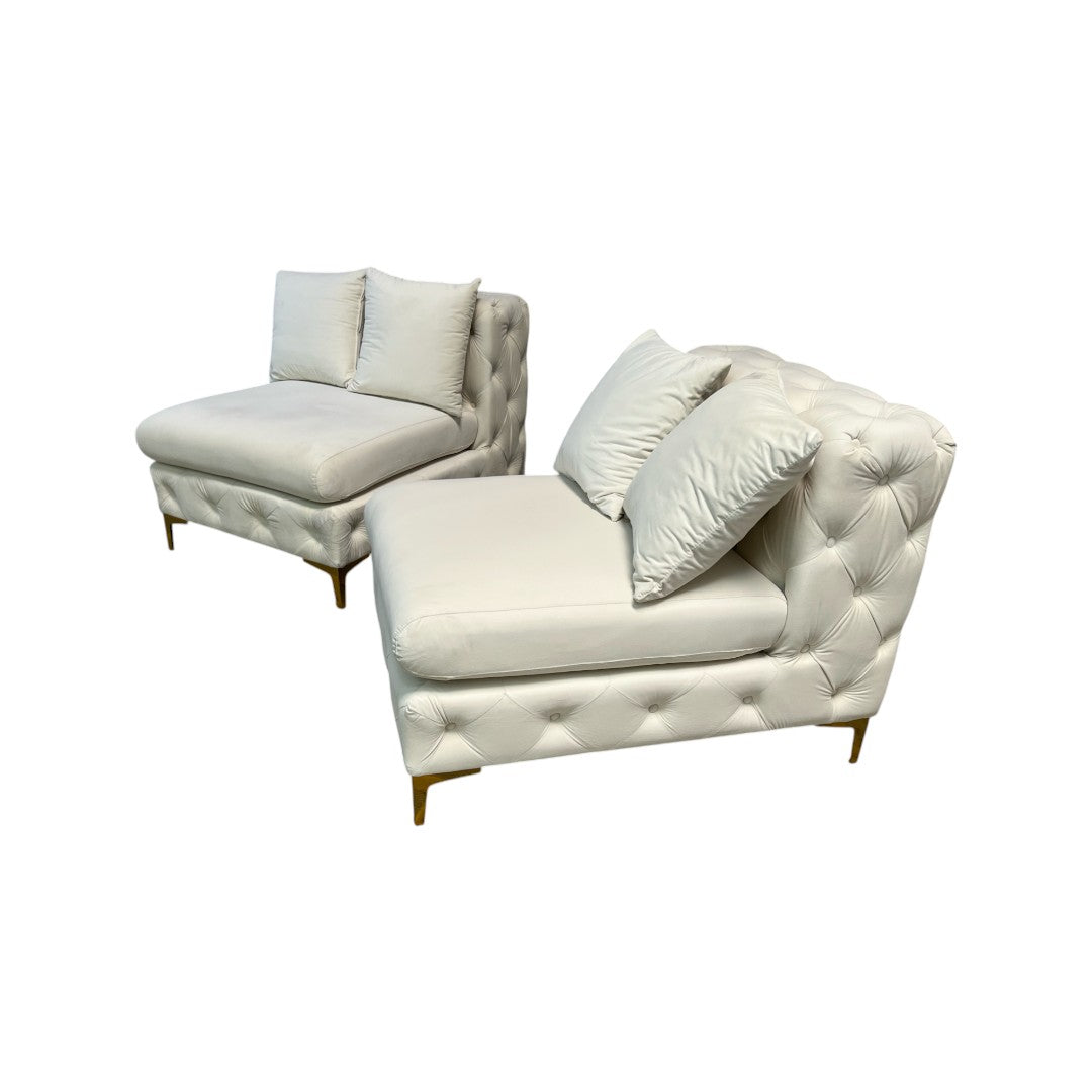 Meridian Tremblay Velvet Modular Armless Chair Set