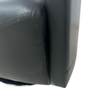Modern Swivel Rocker Accent Chair Armchair Round Swivel Barrel Chair, 360° Rotating and Glide Back and Forth, Black PU Leather Set of 2