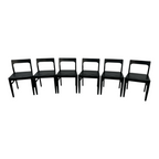 Moe's Home Owing Oak Wood Black Side Dining Chair Set of 6