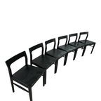 Moe's Home Owing Oak Wood Black Side Dining Chair Set of 6