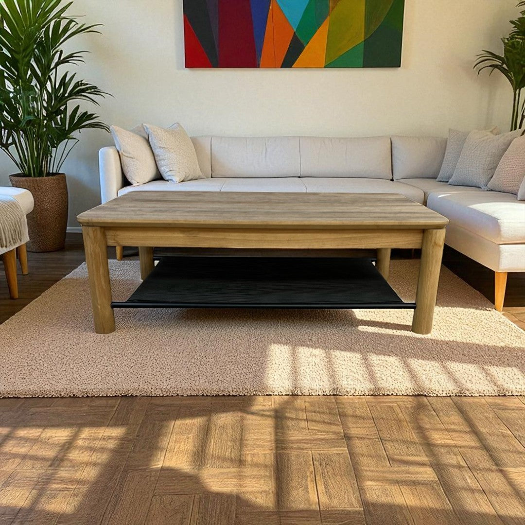Neighbor Haven Solid Wood Top Coffee Table