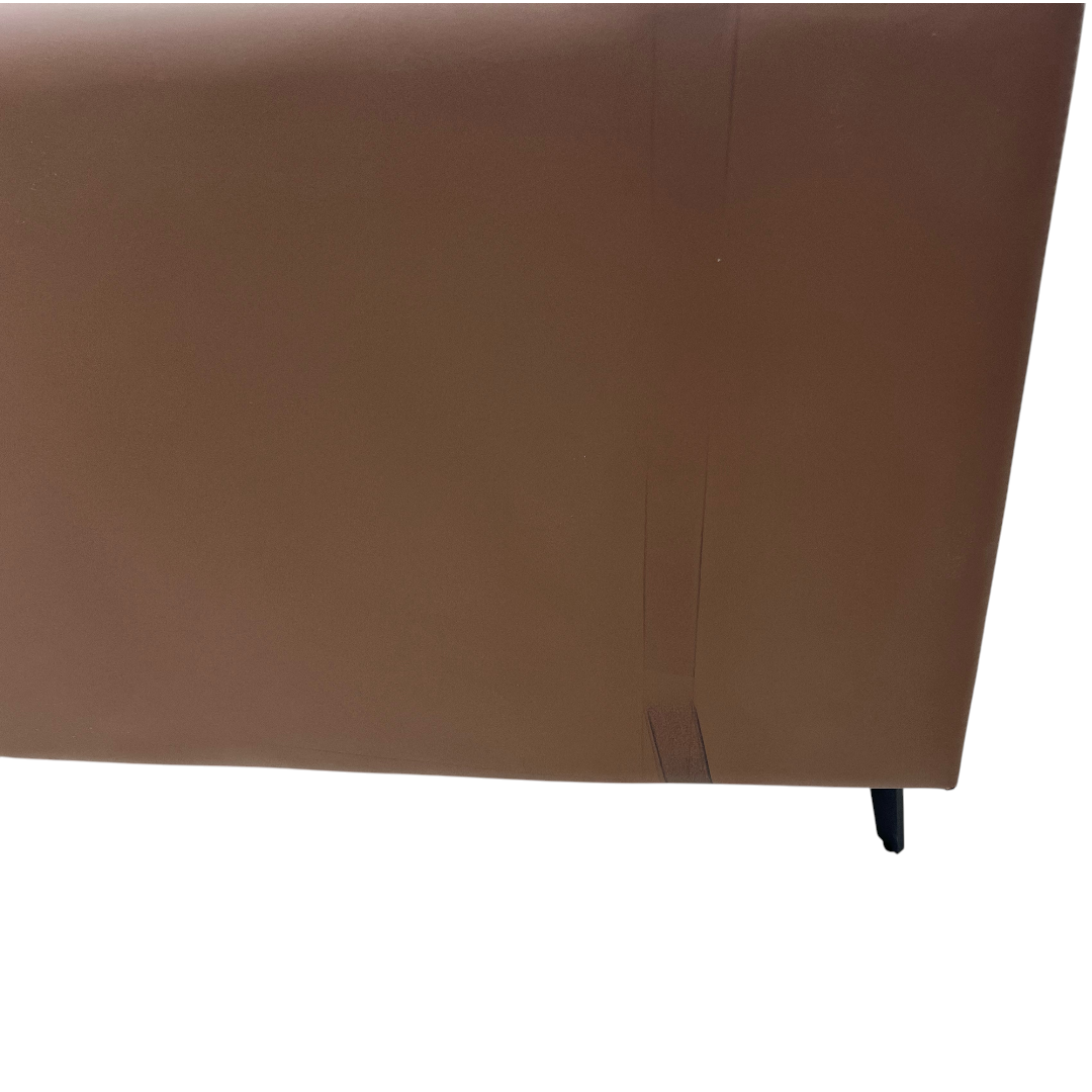 Orren Ellis Modern Two-Tone Faux Leather Sofa Collection with Flared Arms and Toss Pillows