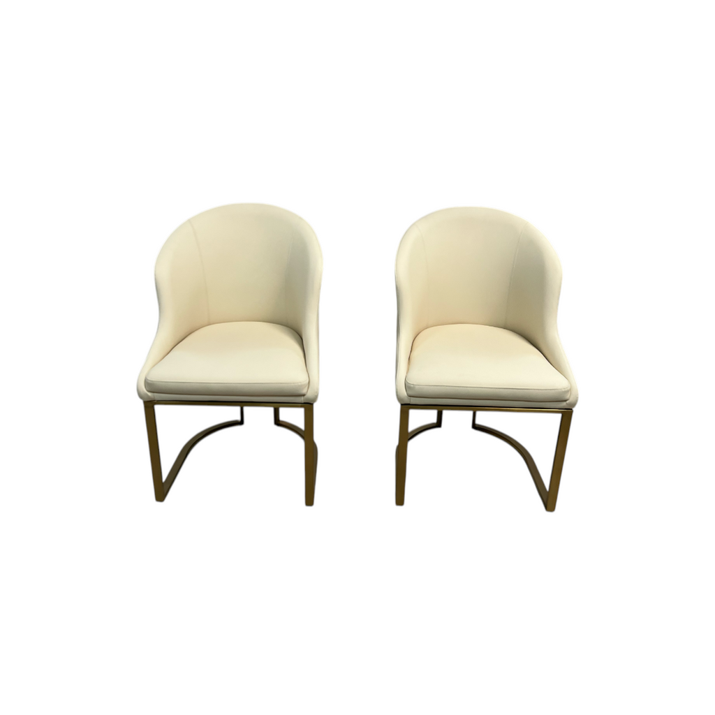 Orren Ellis Teferi Modern Luxury Dining Chair PU Leather Upholstery Stainless Steel Base (Set of 2)