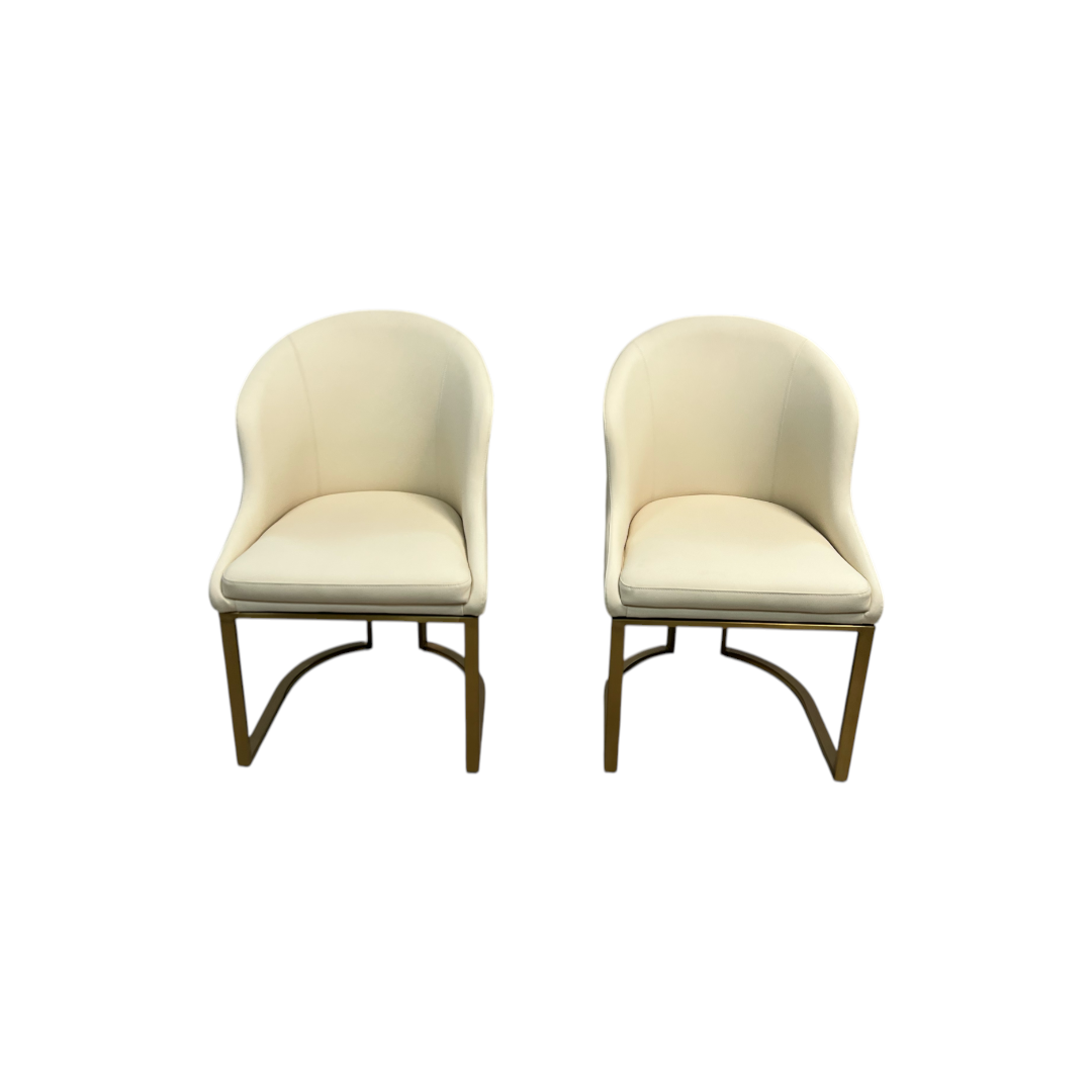 Orren Ellis Teferi Modern Luxury Dining Chair PU Leather Upholstery Stainless Steel Base (Set of 2)