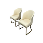 Orren Ellis Teferi Modern Luxury Dining Chair PU Leather Upholstery Stainless Steel Base (Set of 2)