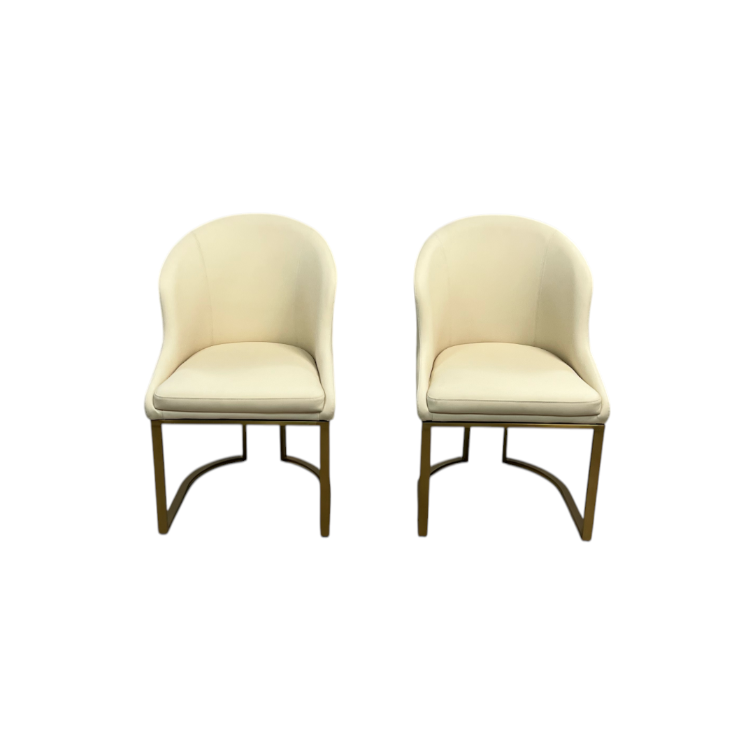 Orren Ellis Teferi Modern Luxury Dining Chair PU Leather Upholstery Stainless Steel Base (Set of 2)
