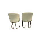 Orren Ellis Teferi Modern Luxury Dining Chair PU Leather Upholstery Stainless Steel Base (Set of 2)